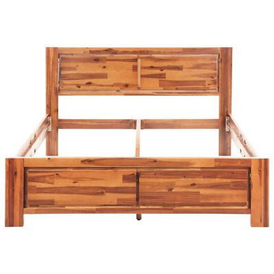 vidaXL Bed Frame with Cabinets Solid Acacia Wood Brown 140x200 cm