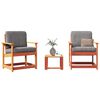 vidaXL 3 Piece Garden Lounge Set Wax Brown Solid Wood Pine