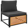 vidaXL Garden Sofa Armless with Cushions Solid Wood Acacia