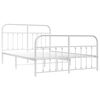 vidaXL Metal Bed Frame without Mattress with Footboard White 150x200cm