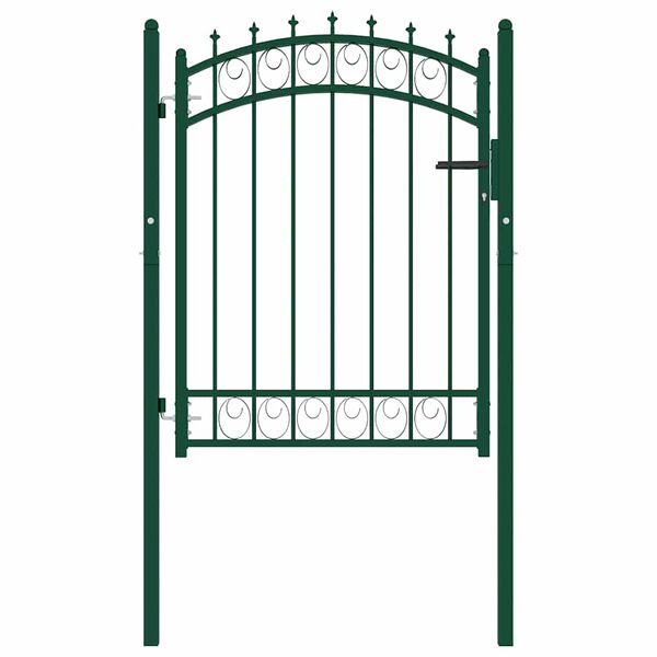 vidaXL Fence Gate Emmen with Spikes Steel 103x109.5 cm Green