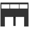 vidaXL Headboard Cabinet with LED Black 120x17x102 cm