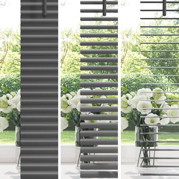 vidaXL Venetian Blind Manual Adjustable Silver Grey 213 x 150 cm PVC