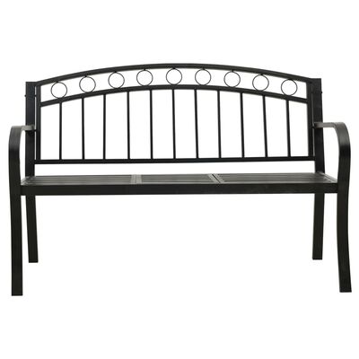 vidaXL Garden Bench with a Table 125 cm Steel Black