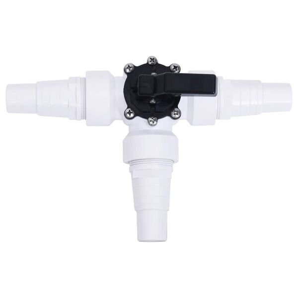 vidaXL Swimming Pool 3-Way Ball Valve White and Black