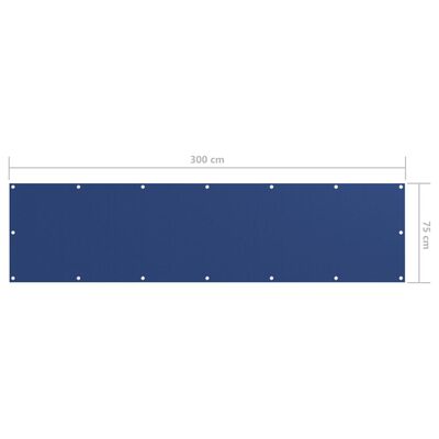 vidaXL Balcony Screen Blue 75x300 cm Oxford Fabric