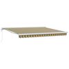 vidaXL Retractable Awning Green and White 400 x 350 cm