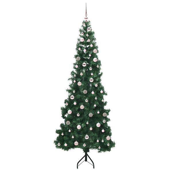 vidaXL Corner Artificial Christmas Tree Green 240 cm PVC and Metal