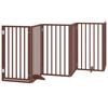 vidaXL Dog Gate with Door Foldable 15 Panels Brown 750 cm Poplar Wood
