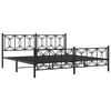 vidaXL Metal Bed Frame without Mattress with Footboard Black 193x203cm