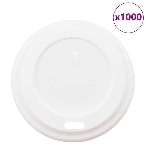 vidaXL Paper Coffee Cup Lids &Oslash;60 mm 4oz 1000 pcs White Plastic