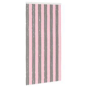 vidaXL Insect Curtain Chenille Silver Grey and Pink 100 x 200 cm
