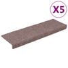 vidaXL Stair Mats Self-adhesive 5 pcs 65x21x4 cm Light Brown Rectangular Edge