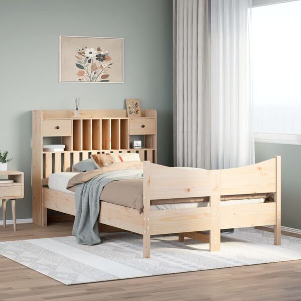 vidaXL Bed Frame without Mattress 135x190 cm Double Solid Wood Pine