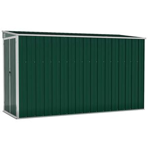 vidaXL Wall-mounted Garden Shed Green 118x288x178 cm Galvanised Steel