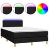 vidaXL Box Spring Bed with Mattress&LED Black 120x200cm Fabric