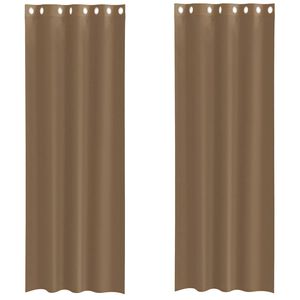vidaXL Voile Curtains with Grommets 2 pcs Light Brown