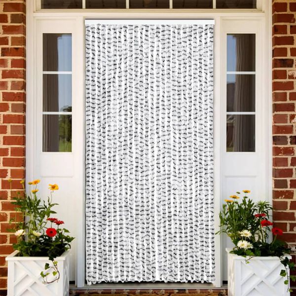 vidaXL Insect Curtain Light and Dark Grey 100x220 cm Chenille