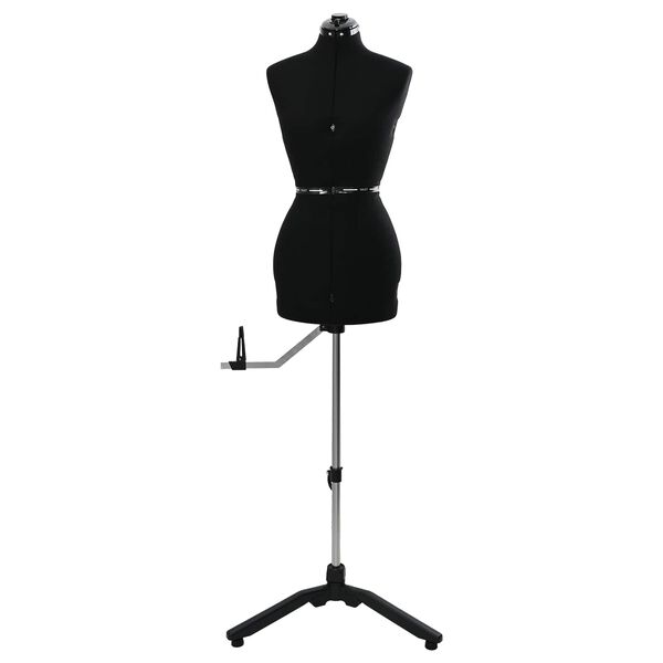 vidaXL Adjustable Dress Form Female Height Adjustable Black S Velvet