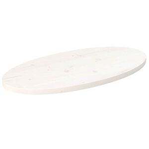 vidaXL Table Top White 70x35x2.5 cm Solid Wood Pine Oval