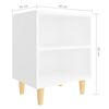 vidaXL Bed Cabinet with Solid Wood Legs White 40x30x50 cm