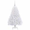 vidaXL Artificial Hinged Christmas Tree White 120 cm PVC and Steel