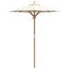 vidaXL Garden Parasol Cream white 150 x 150 x 210 cm Bamboo