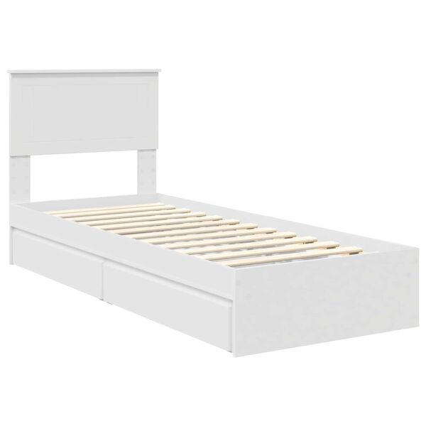 vidaXL Storage Bed with Headboard White 75 x 190 cm Engineered Wood