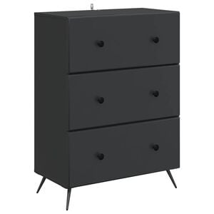vidaXL Drawer Cabinet Black 66 x 34.5 x 90 cm Engineered Wood