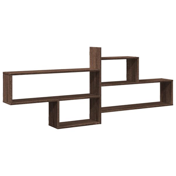 vidaXL Wall Shelf Brown Oak 167.5x18x68 cm Engineered Wood