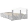 vidaXL Bed Frame Concrete Grey 140 x 200 cm Engineered Wood