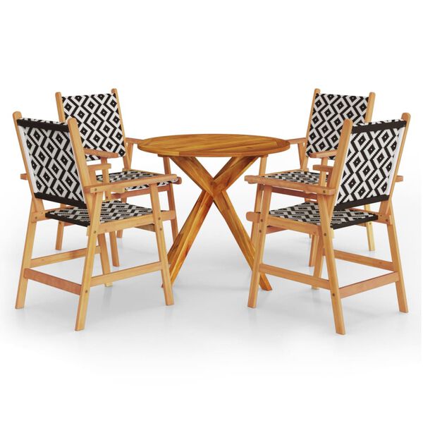 vidaXL 5 Piece Garden Dining Set Solid Wood Acacia
