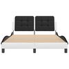 vidaXL Bed Frame without Mattress "Zadar" White and Black 140x200 cm Faux Leather