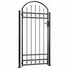 vidaXL Fence Gate "ASSEN" with Arched Top and 2 Posts 105x170 cm Black