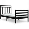 vidaXL Bed Frame without Mattress Black 90x190 cm Single Solid Wood