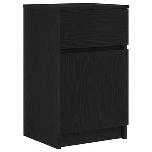 vidaXL Bedside Cabinet Black 39x35x65 cm Engineered Wood