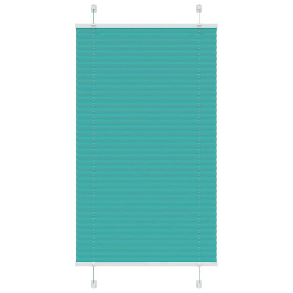 vidaXL Pleated Blind Petrol Green 70x100 cm Fabric Width 69.4 cm Polyester