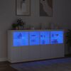 vidaXL Sideboard with LED Lights White 202x37x100 cm