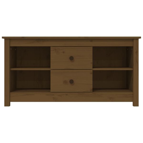 vidaXL TV Cabinet Honey Brown 103x36.5x52 cm Solid Wood Pine