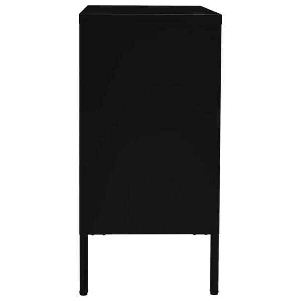 vidaXL Sideboard Black 75x35x70 cm Steel and Tempered Glass