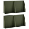 vidaXL Retaining Wall 4 pcs 40 x 12 x 30 cm Steel Olive Green