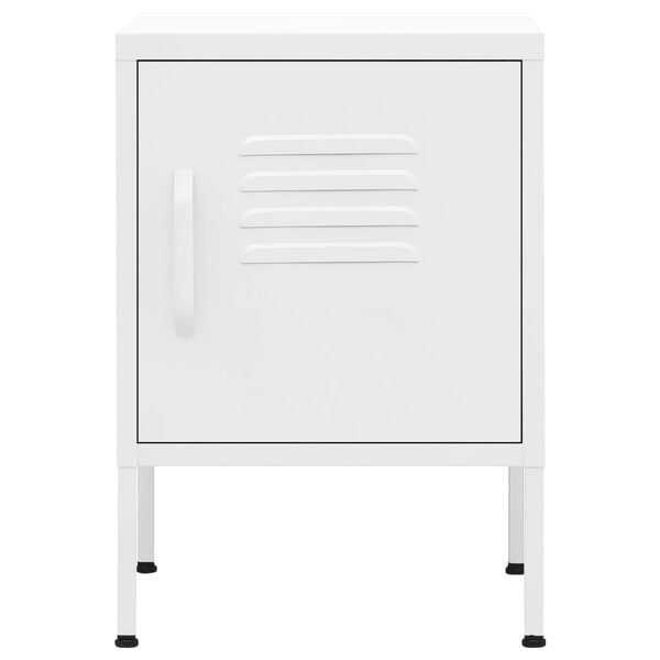 vidaXL Nightstands 2 pcs White 35x35x51 cm Steel