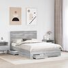 vidaXL Bed Frame with Drawer Grey Sonoma 140 x 200 cm Engineered Wood