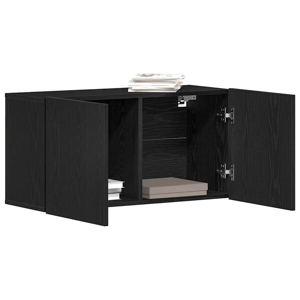 vidaXL TV Cabinet Black Oak 80x30x41 cm Engineered Wood