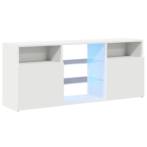 vidaXL TV Cabinet with LED Lights White 120x30x50 cm