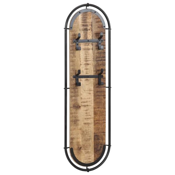 vidaXL Wall-mounted Coat Racks with 4 Hooks 2 pcs Solid Wood Rough Mango