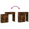 vidaXL Dressing Table with LED Smoked Oak 115x37x110.5 cm