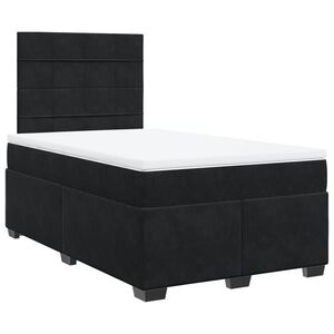 vidaXL Box Spring Bed with Mattress Black 120x200 cm Velvet