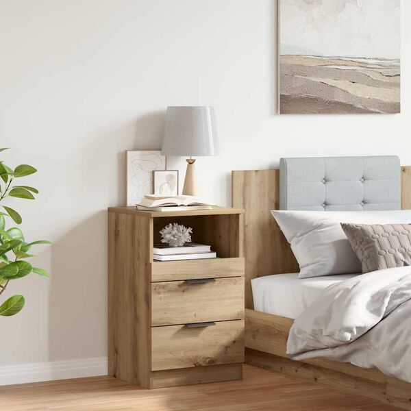 vidaXL Bedside Cabinet Artisan Oak 40x36x65 cm Engineered Wood