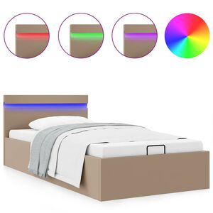 vidaXL Hydraulic Storage Bed Frame without Mattress Cappuccino 90x200cm